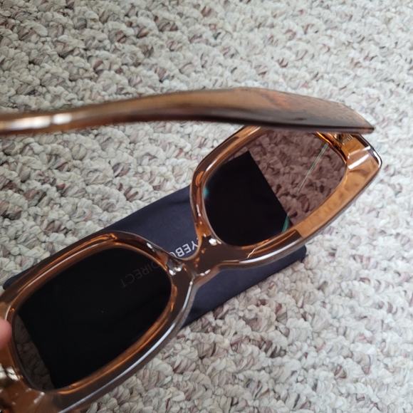 Rectangle Brown Clear Sunglasses - Picture 5 of 7